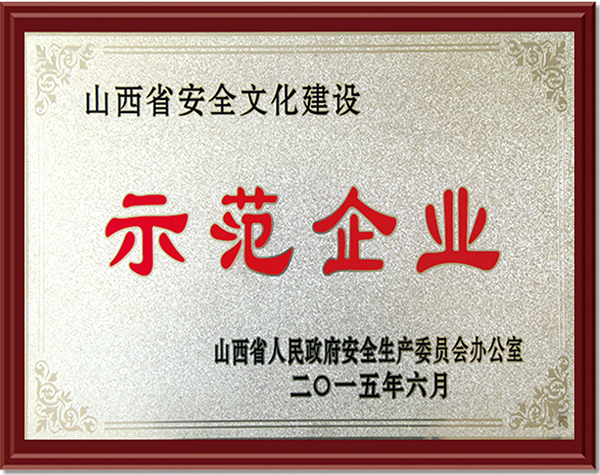 山西省安全文化建設示范企業